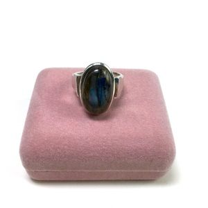 Labradorite Oval Silver Ring